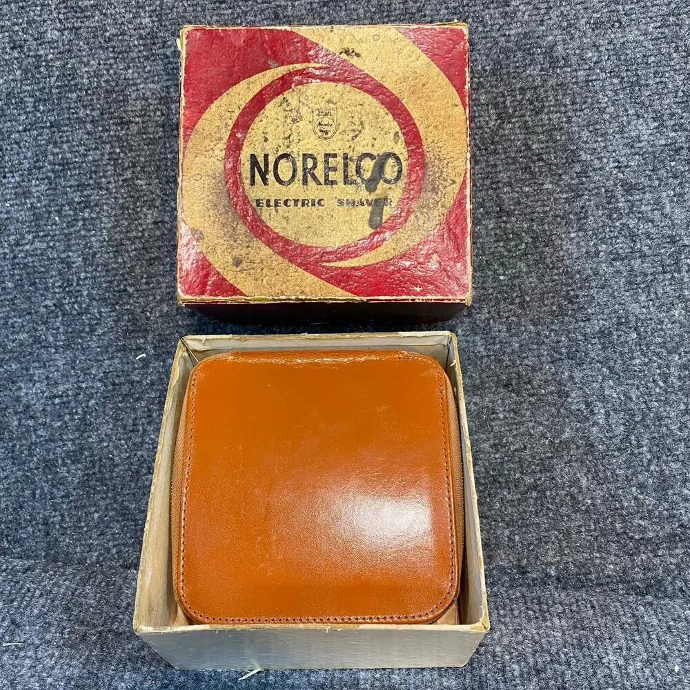 Vintage 1950s Mens Norelco Electric Shaver Type SC 7759 Original Case Box works